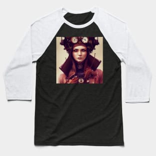 Steampunk Female Scientist Baseball T-Shirt